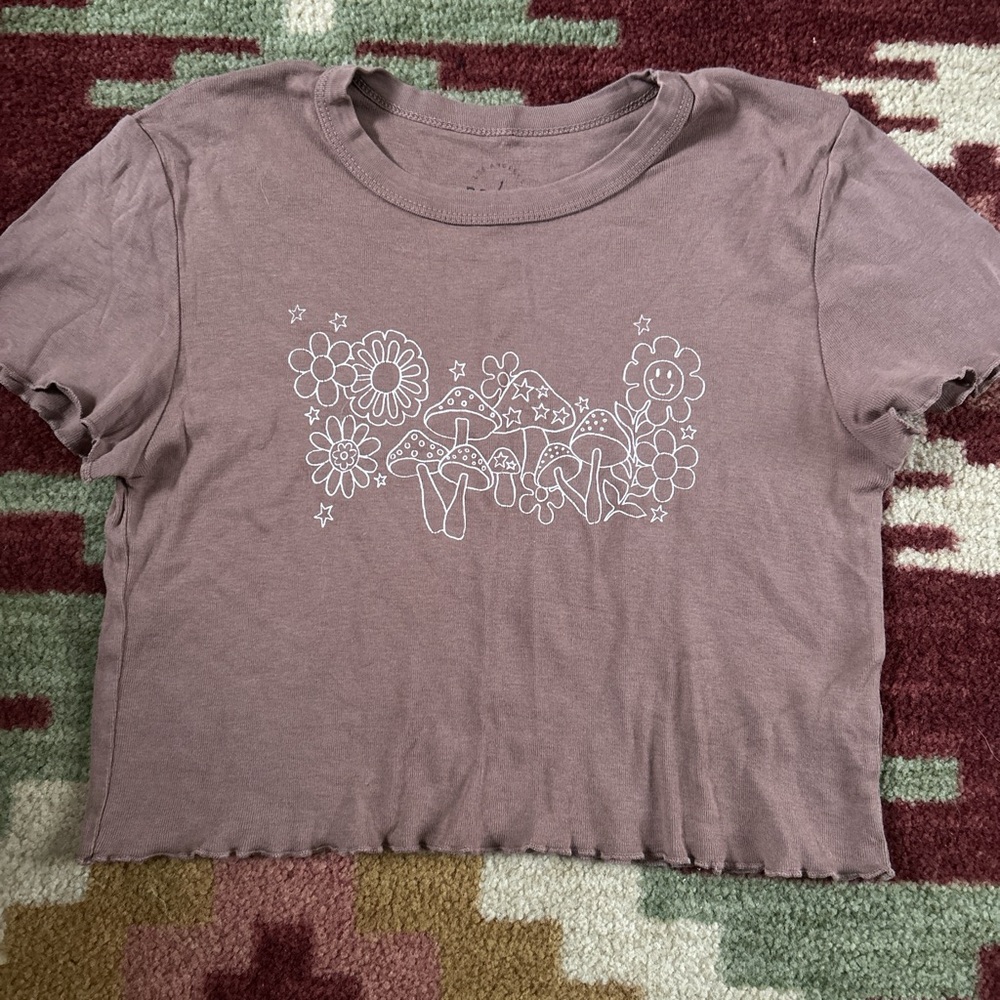 Pacsun Brown Mushroom Cropped Tee